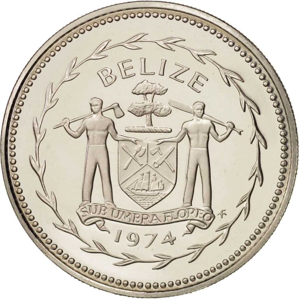 Belize, 50 Cents, 1974, Franklin Mint, MS(65-70), Silver, KM:42a