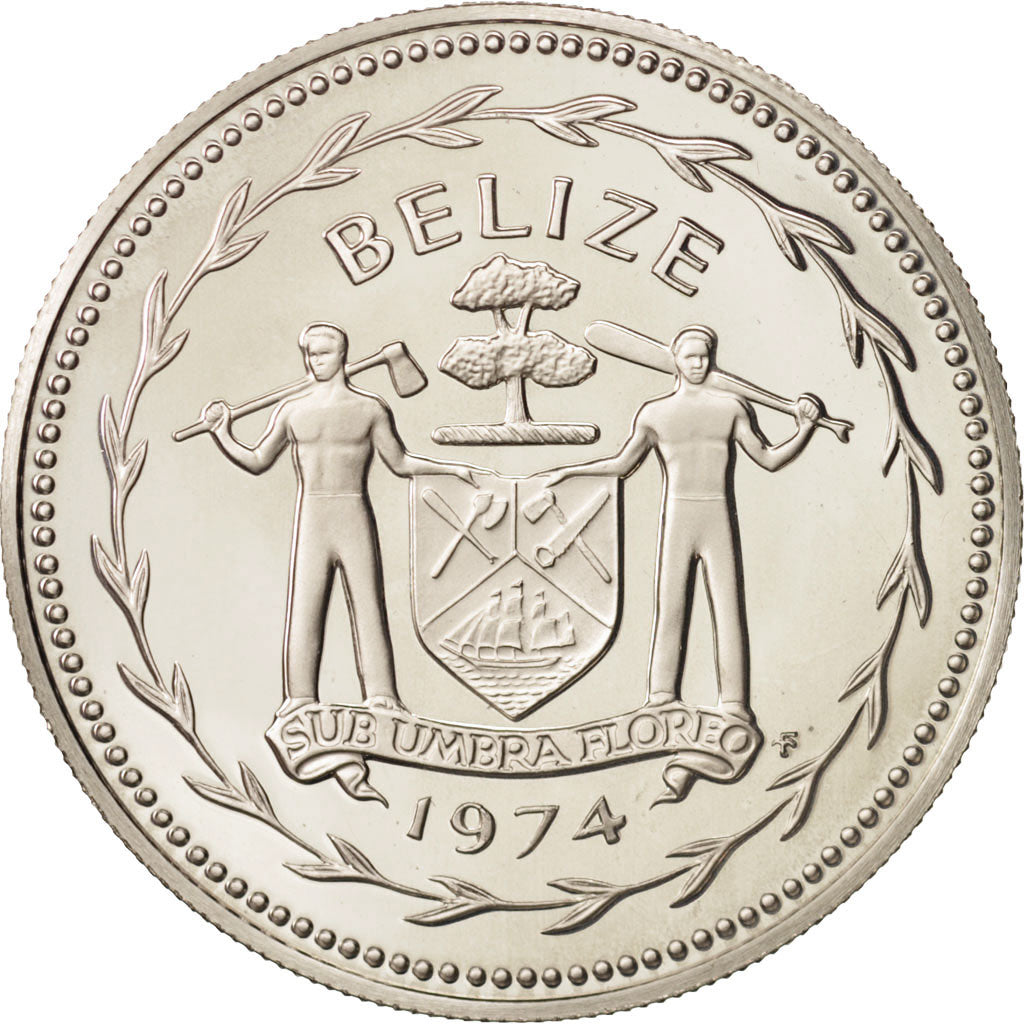 Belize, Dollar, 1974, Franklin Mint, MS(65-70), Silver, KM:43a