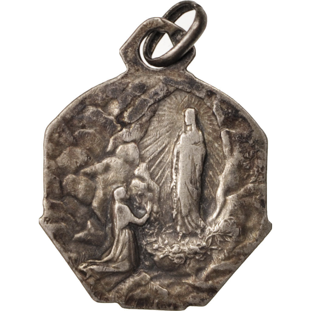 France, Medal, The Virgin, Lourdes, Religions & beliefs, AU(50-53), Silver