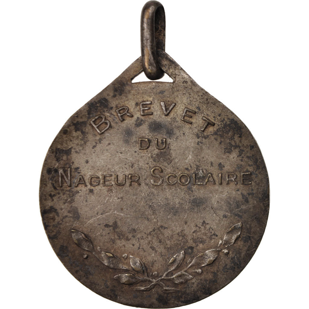 Frankreich, Medal, FFNS, Brevet du nageur scolaire, Arts & Culture, S+, Silvered