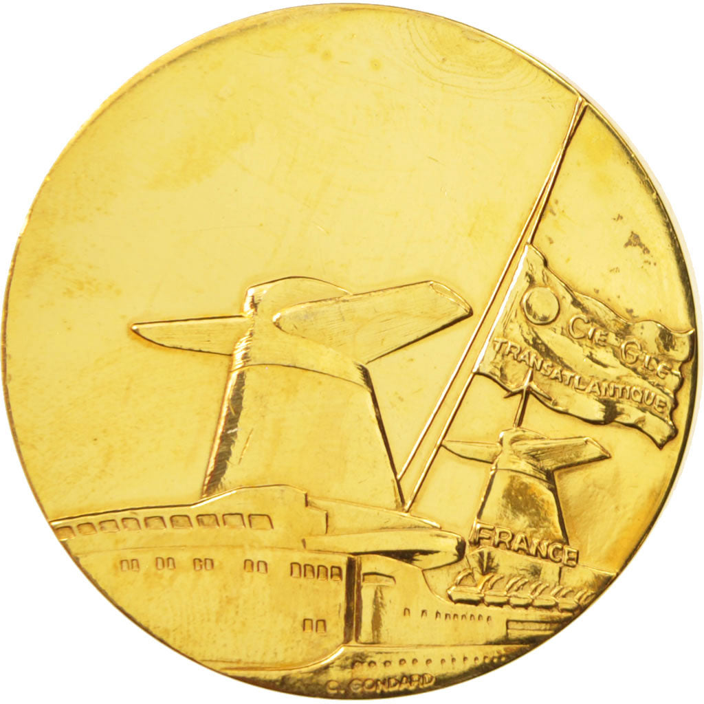 France, Medal, Le France, Shipping, AU(55-58), Cupro-nickel