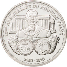 France, Medal, 50eme anniversaire du Nouveau Franc, History, 2010, MS(65-70)