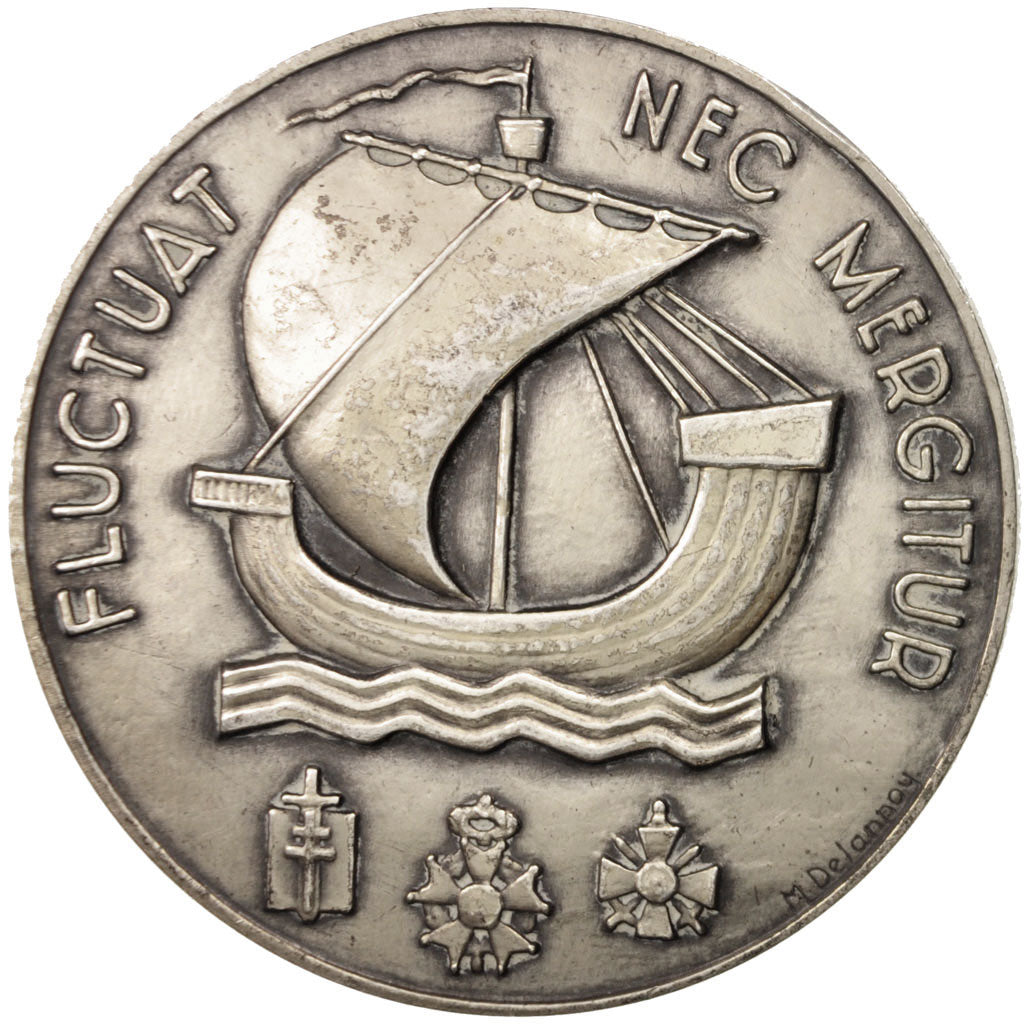 Francia, Medal, Ville de Paris, Fluctuat nec Mergitur, Politics, Society, War