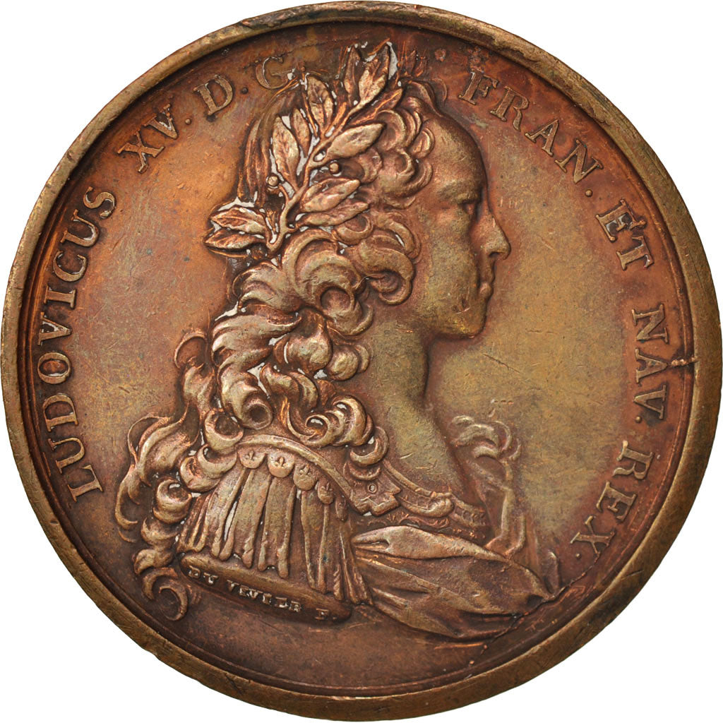 Frankreich, Medal, Majorité du Roi, Louis XV, History, 1723, Duvivier, SS