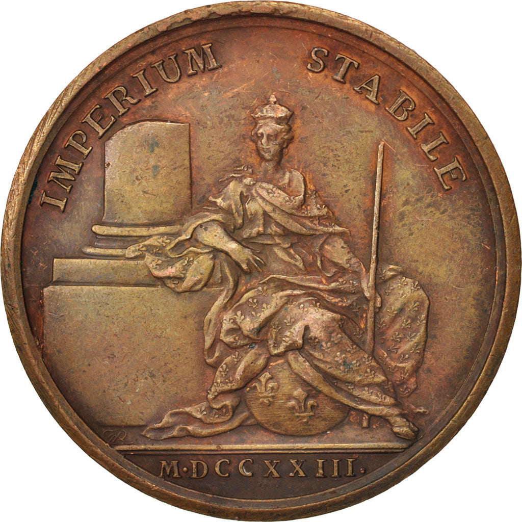Frankreich, Medal, Majorité du Roi, Louis XV, History, 1723, Duvivier, SS