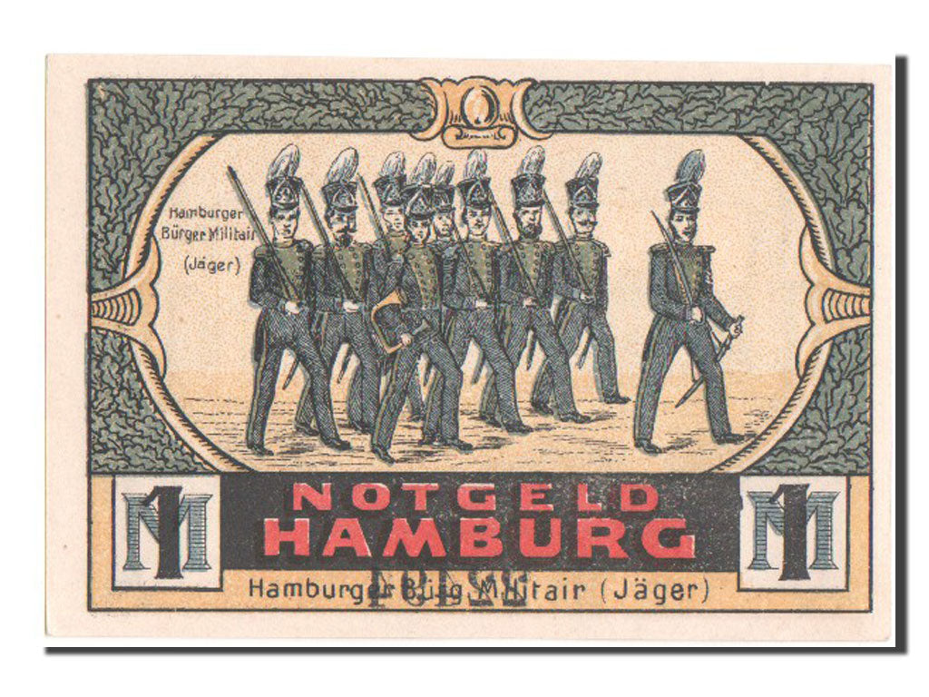 Germany, Hamburg, 1 Mark, 1921, UNC(64), Mehl #519.1