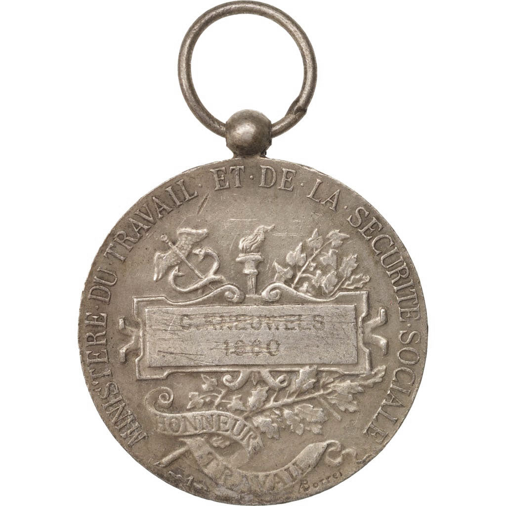 Francia, Médaille d'honneur du travail, Medal, Buona qualità, Borrel, Argento