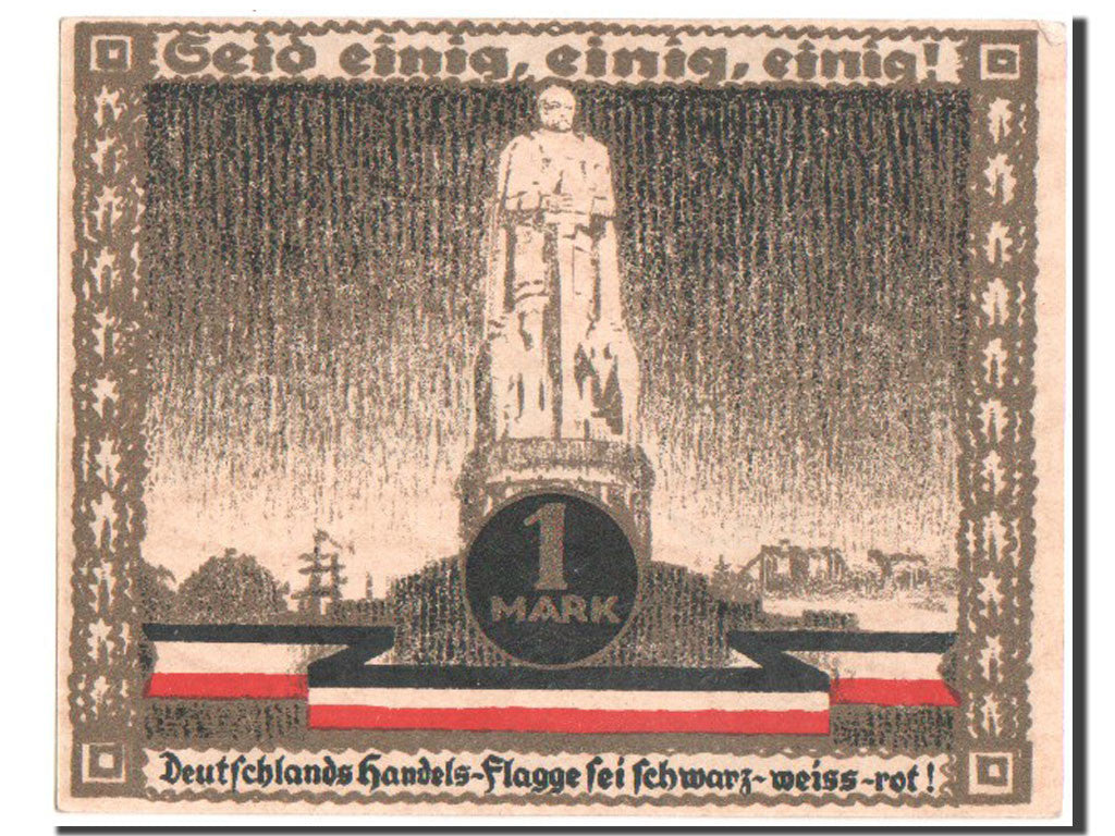 Germany, Hamburg, 1 Mark, 1921, UNC(63), Mehl #539.1c