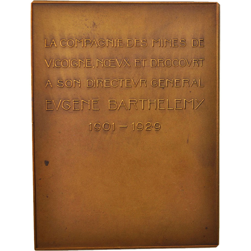 Francia, Medal, Eugène Barthélémy, Compagnie des Mines de Vicoigne, Nœux et