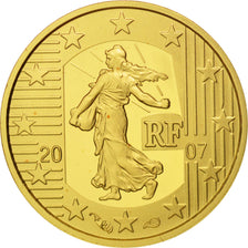 France, 5 Euro, 2007, MS(65-70), Gold, KM:1525