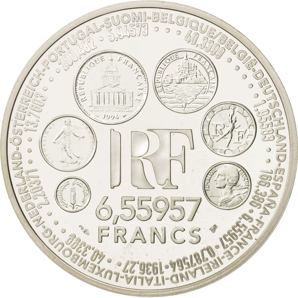 Coin, France, 6.55957 Francs, 1999, Paris, MS(65-70), Silver, KM:1255