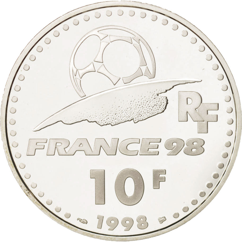 France, 10 Francs, 1998, Paris, MS(65-70), Silver, KM:1167