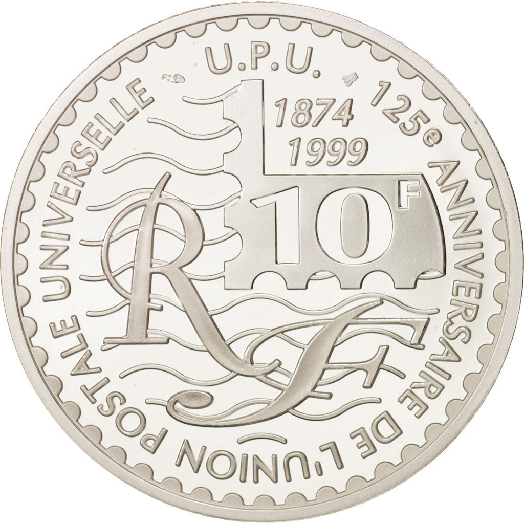France, 10 Francs, 1999, Paris, MS(65-70), Silver, KM:1398