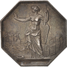France, Token, Insurance, La Garantie Maritime, 1860, Stern, AU(55-58), Silver