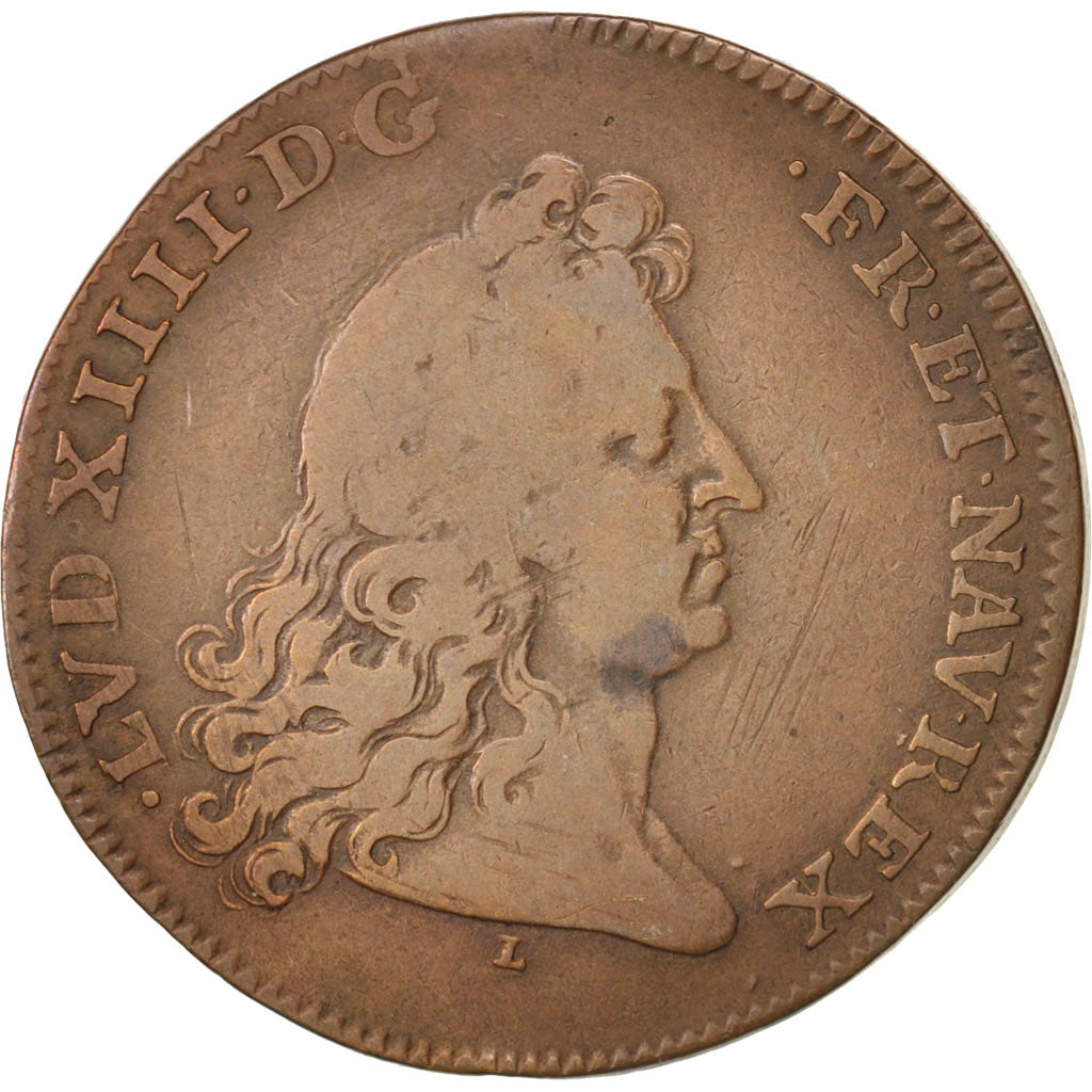 France, Token, Royal, États de Lille, Louis XIV, 1677, VF(20-25), Copper