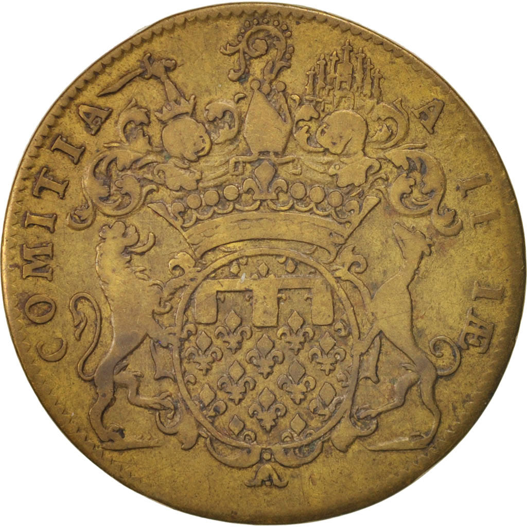 France, Token, Royal, États d'Artois, VF(20-25), Copper