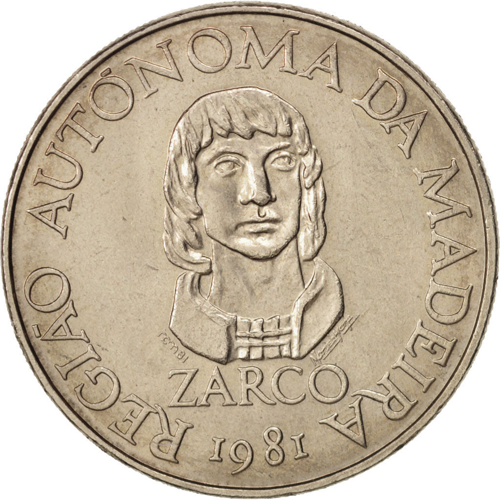 Coin, MADEIRA ISLANDS, 100 Escudos, 1981, MS(60-62), Copper-nickel, KM:5
