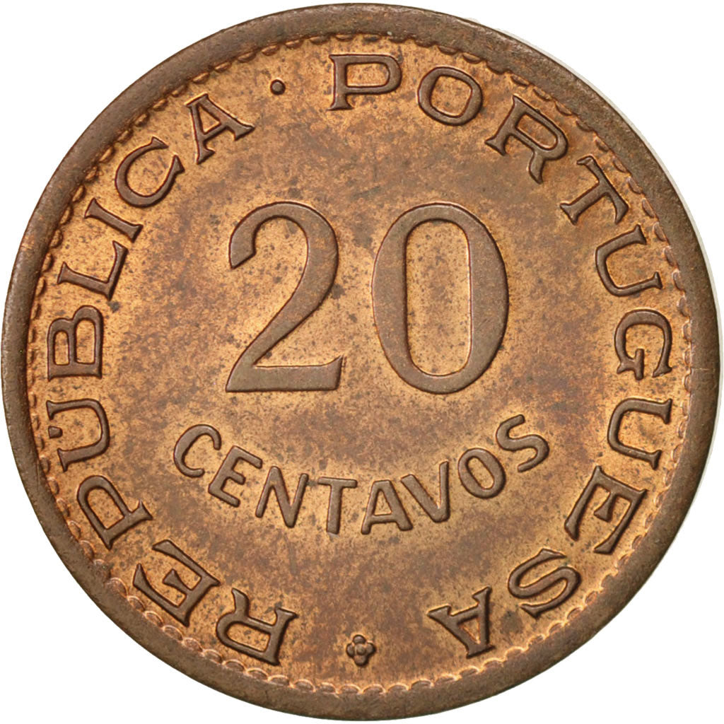 Coin, Mozambique, 20 Centavos, 1949, MS(65-70), Bronze, KM:75
