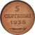 Moneta, San Marino, 5 Centesimi, 1938, Rome, MS(65-70), Bronze, KM:12