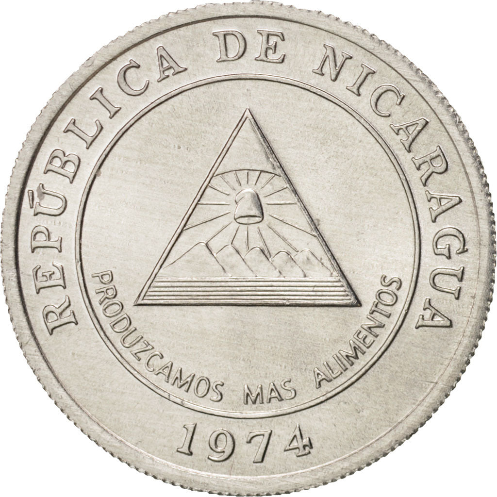 Nicaragua, 5 Centavos, 1974, MS(65-70), Aluminum