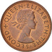 Coin, New Zealand, Elizabeth II, 1/2 Penny, 1964, MS(65-70), Bronze, KM:23.2