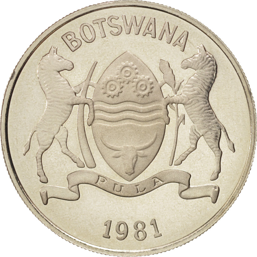 Botswana, 25 Thebe, 1981, British Royal Mint, MS(65-70), Copper-nickel, KM:6