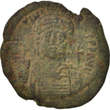 Moneta, Justinian I, Follis, 538-542, Constantinople, VF(30-35), Miedź