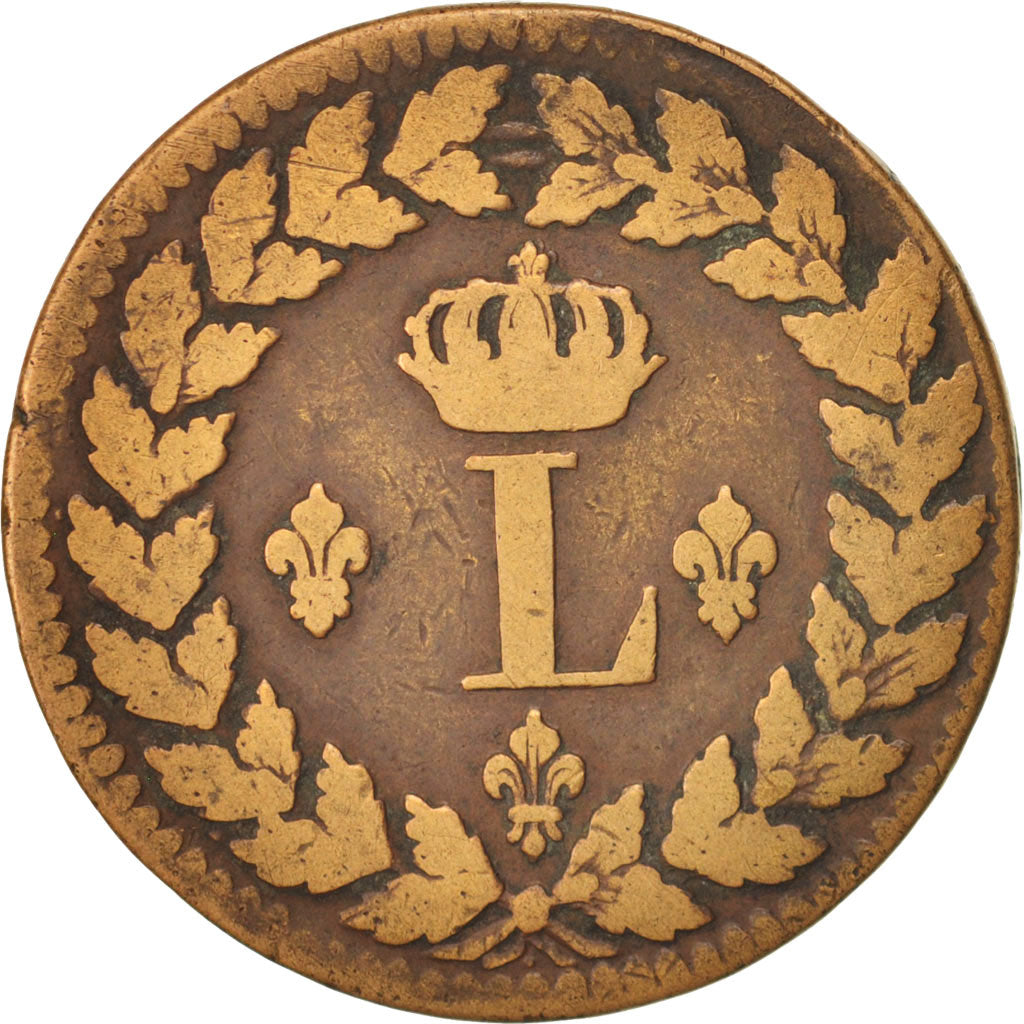 Coin, France, Louis XVIII, Decime, 1815, Strasbourg, VF(20-25), Bronze, KM:701