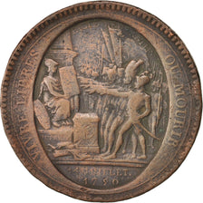 France, 5 Sols, 1792, VF(20-25), Bronze, KM:Tn34, Brandon:224c