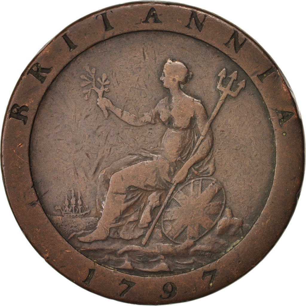 Great Britain, George III, Penny, 1797, VF(20-25), Copper, KM:618