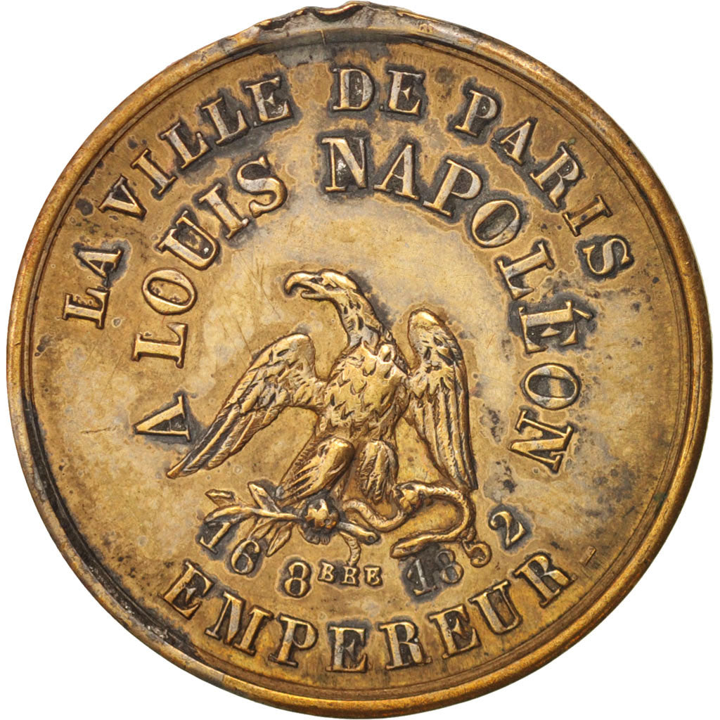 France, Jeton, Second Empire, Louis Napoléon Bonaparte, Empereur, 1852, TTB