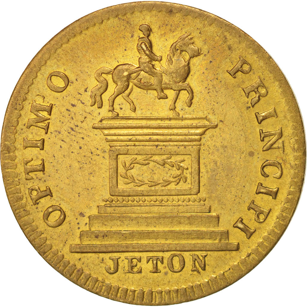 France, Token, Royal, Louis XVIII, Optimo Principi, MS(65-70), Brass