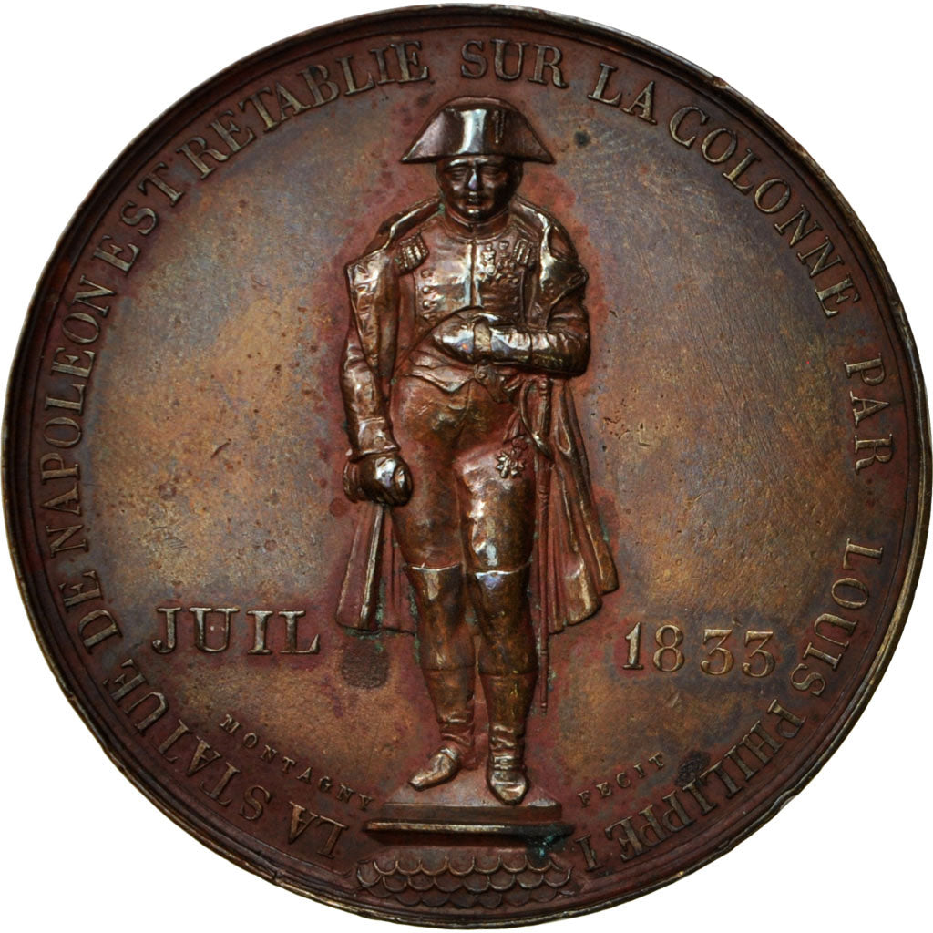 Francia, Medal, Restauration de la statue de Napoléon, Louis Philippe I
