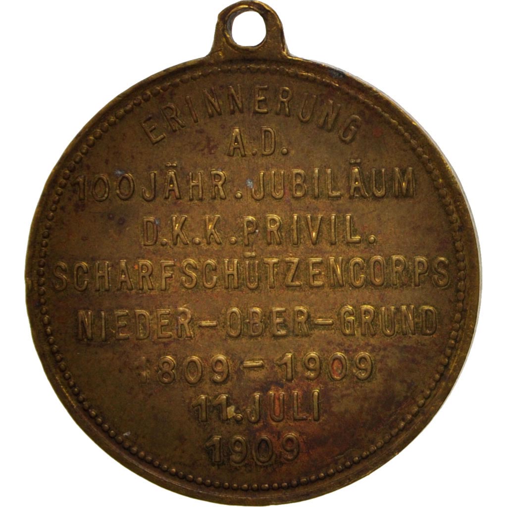 Allemagne, Medal, 100 jahre Scharfschützencorps, Sports & leisure, 1909, TTB