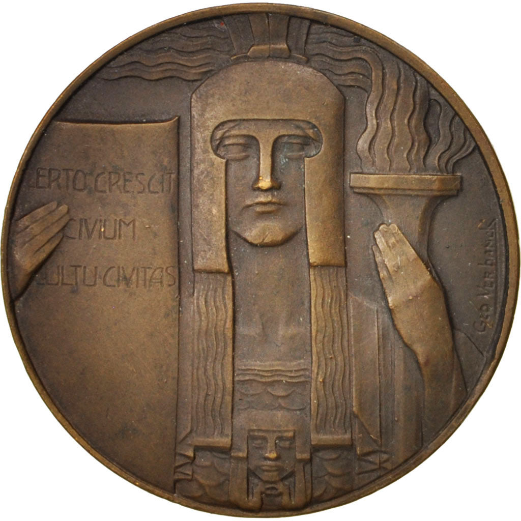 Belgium, Medal, Art deco medal, Politics, Society, War, XXth Century, Verbanck