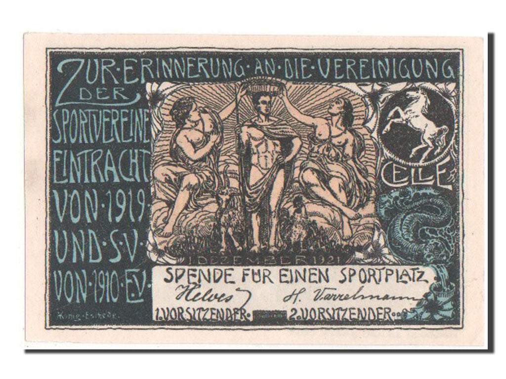 Germany, Celle, 1 Mark, 1921, UNC(63), Mehl #225.1a