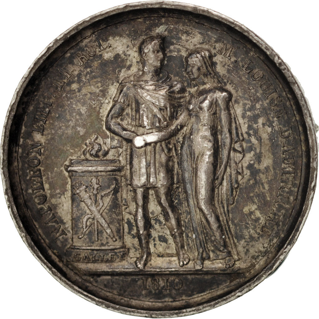 France, Medal, Napoléon Ier et Marie Louise, Andrieu, SUP+, Argent