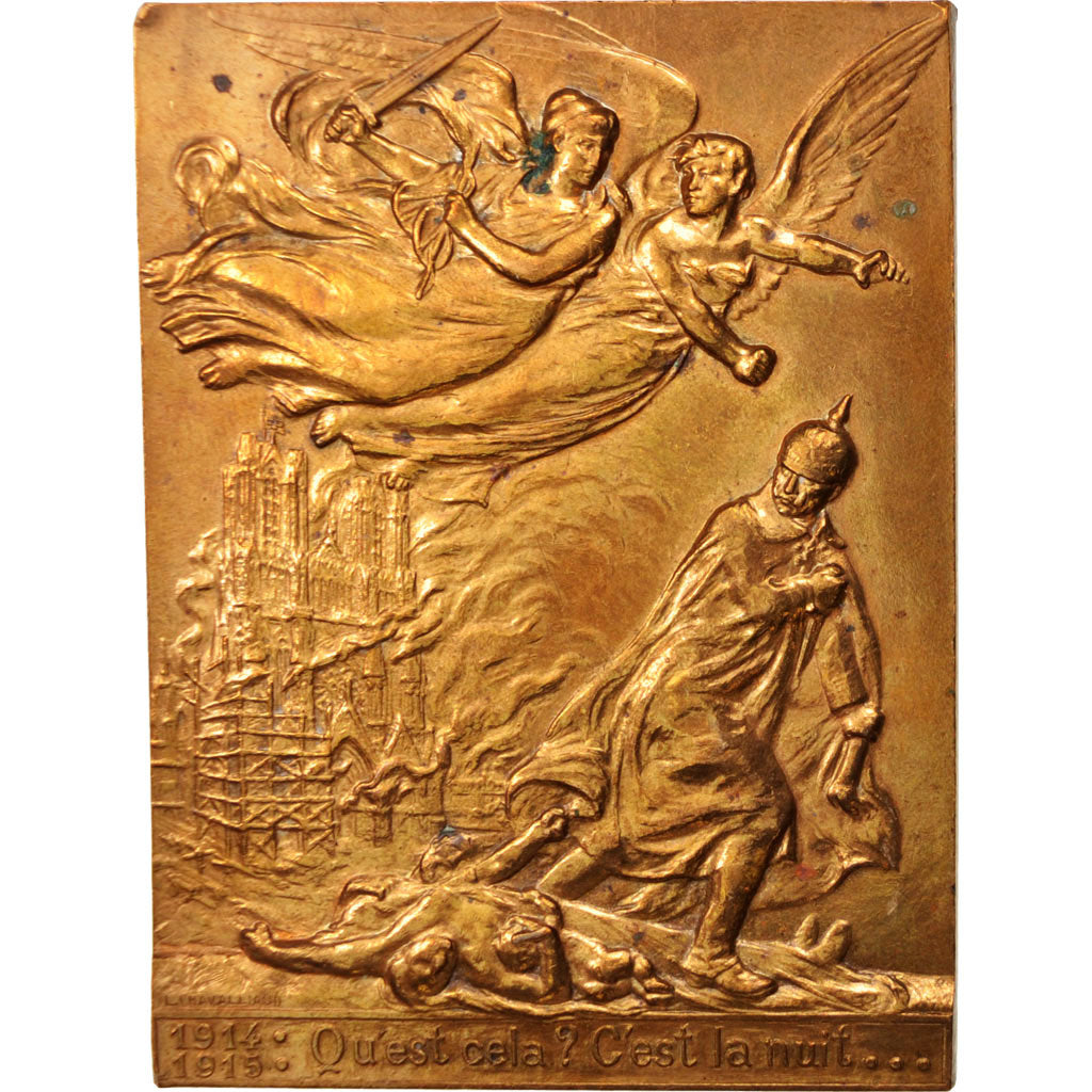 France, Medal, Dévastations de guerre, Victor Hugo, History, 1915, Chavalliaud