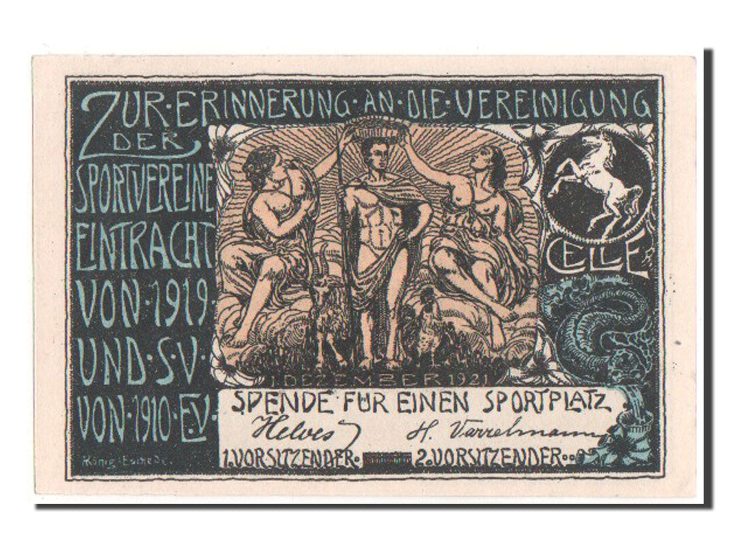 Germany, Celle, 2 Mark, 1921, UNC(63), Mehl #225.1a