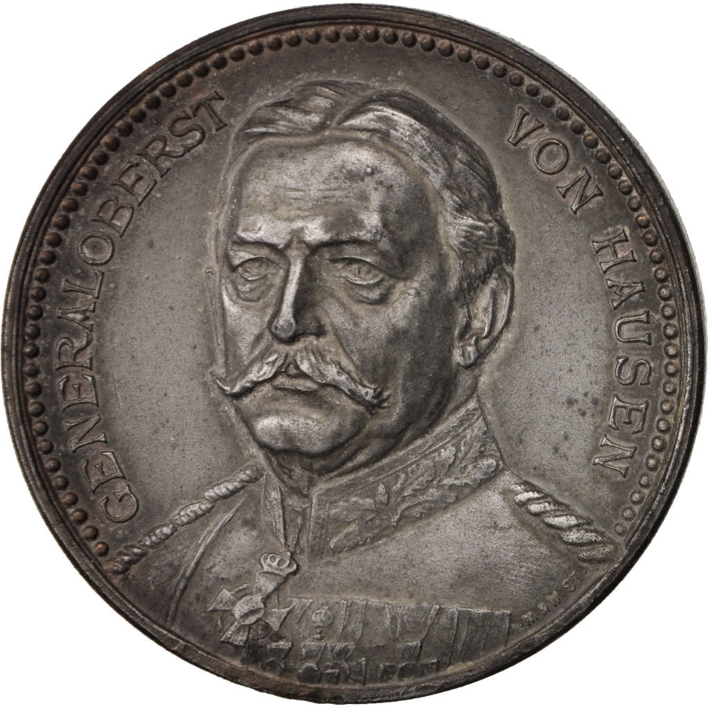 France, Medal, Genealoberst Von Hausen, History, 1914, AU(50-53), Tin