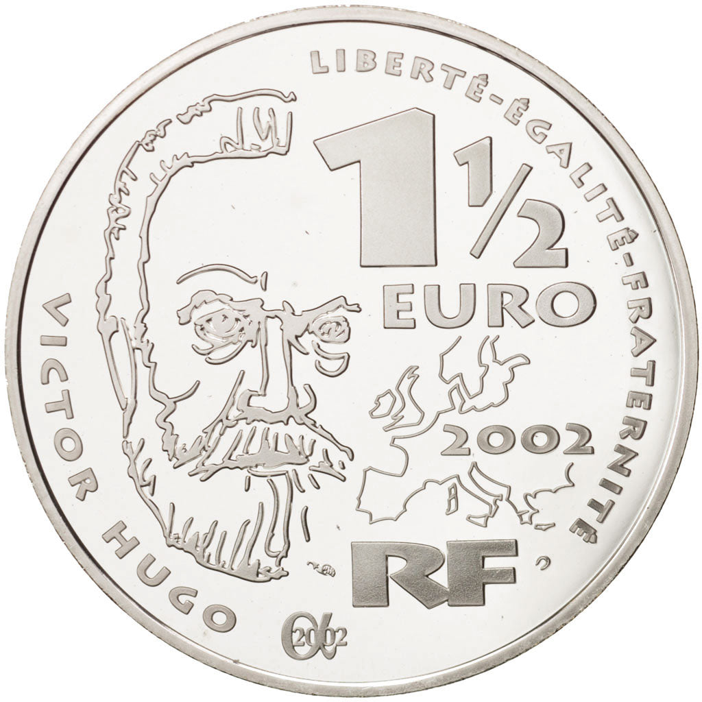 Coin, France, 1-1/2 Euro, 2002, MS(65-70), Silver, KM:1332