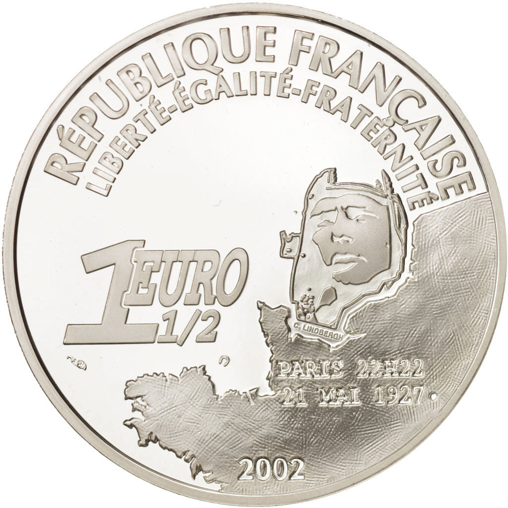 Coin, France, 1-1/2 Euro, 2002, MS(65-70), Silver, KM:1310