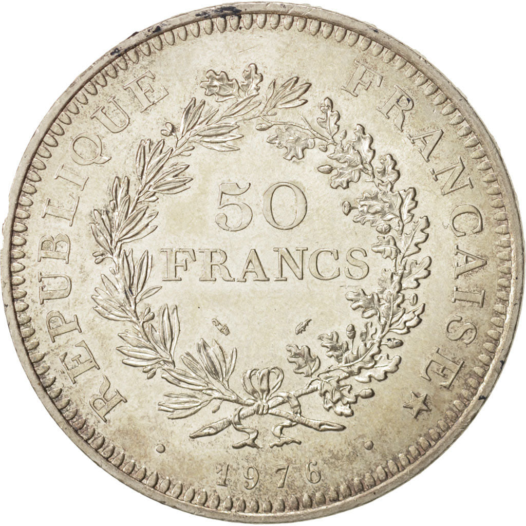 France, Hercule, 50 Francs, 1976, Paris, AU(55-58), Silver, KM:941.1