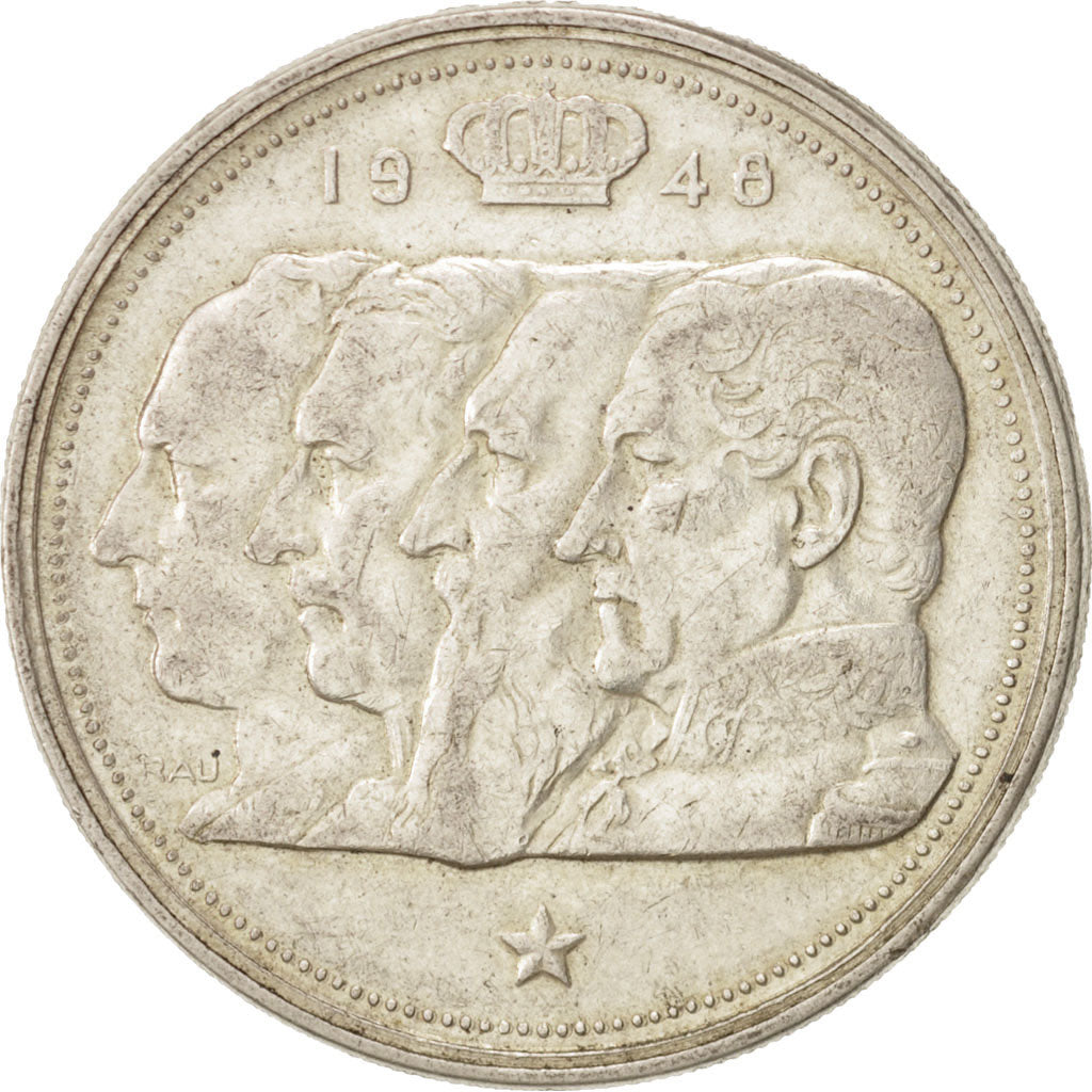 Belgium, 100 Francs, 100 Frank, 1948, EF(40-45), Silver, KM:139.1