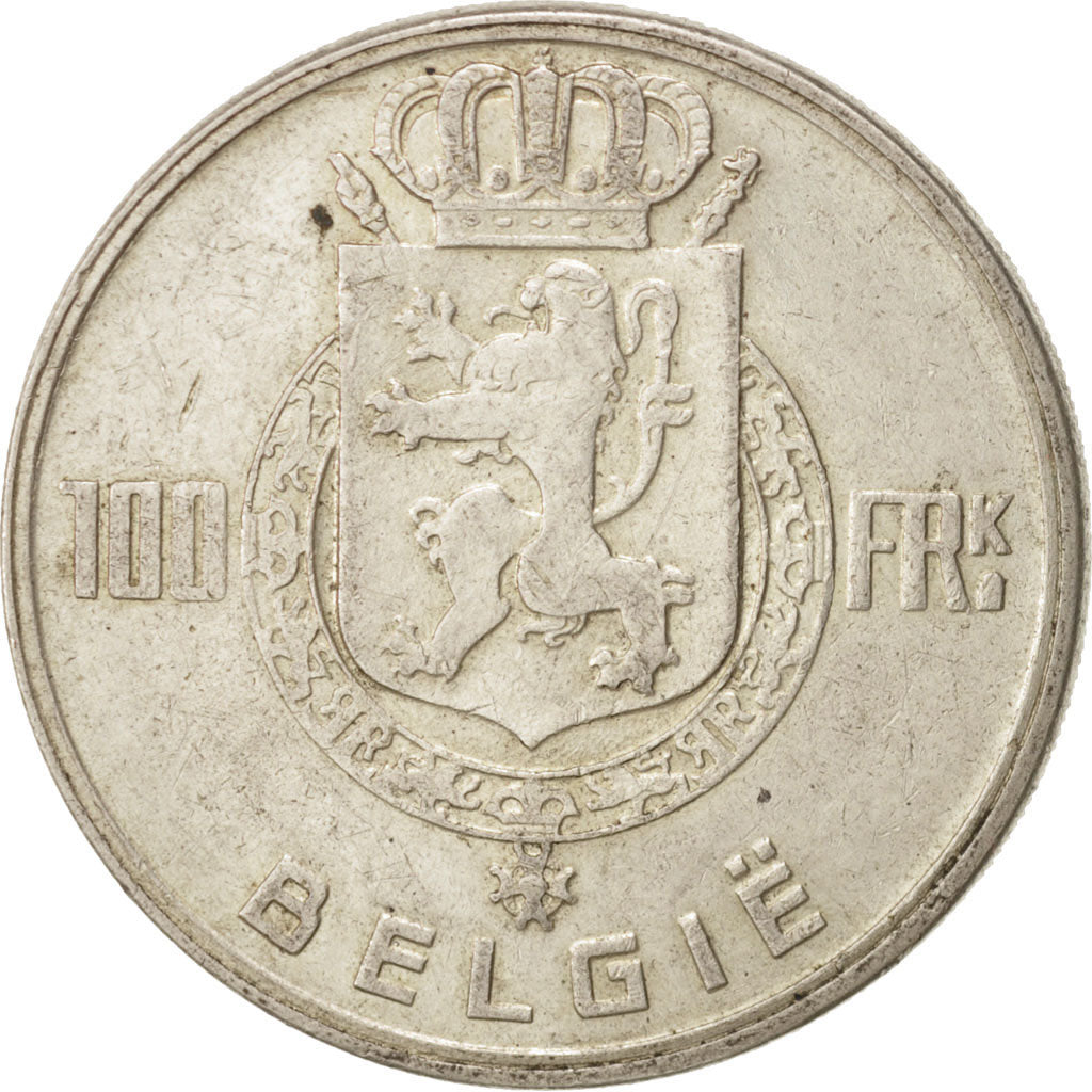 Belgium, 100 Francs, 100 Frank, 1948, EF(40-45), Silver, KM:139.1