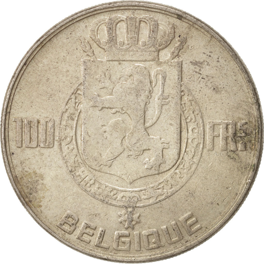Coin, Belgium, 100 Francs, 100 Frank, 1950, EF(40-45), Silver, KM:138.1