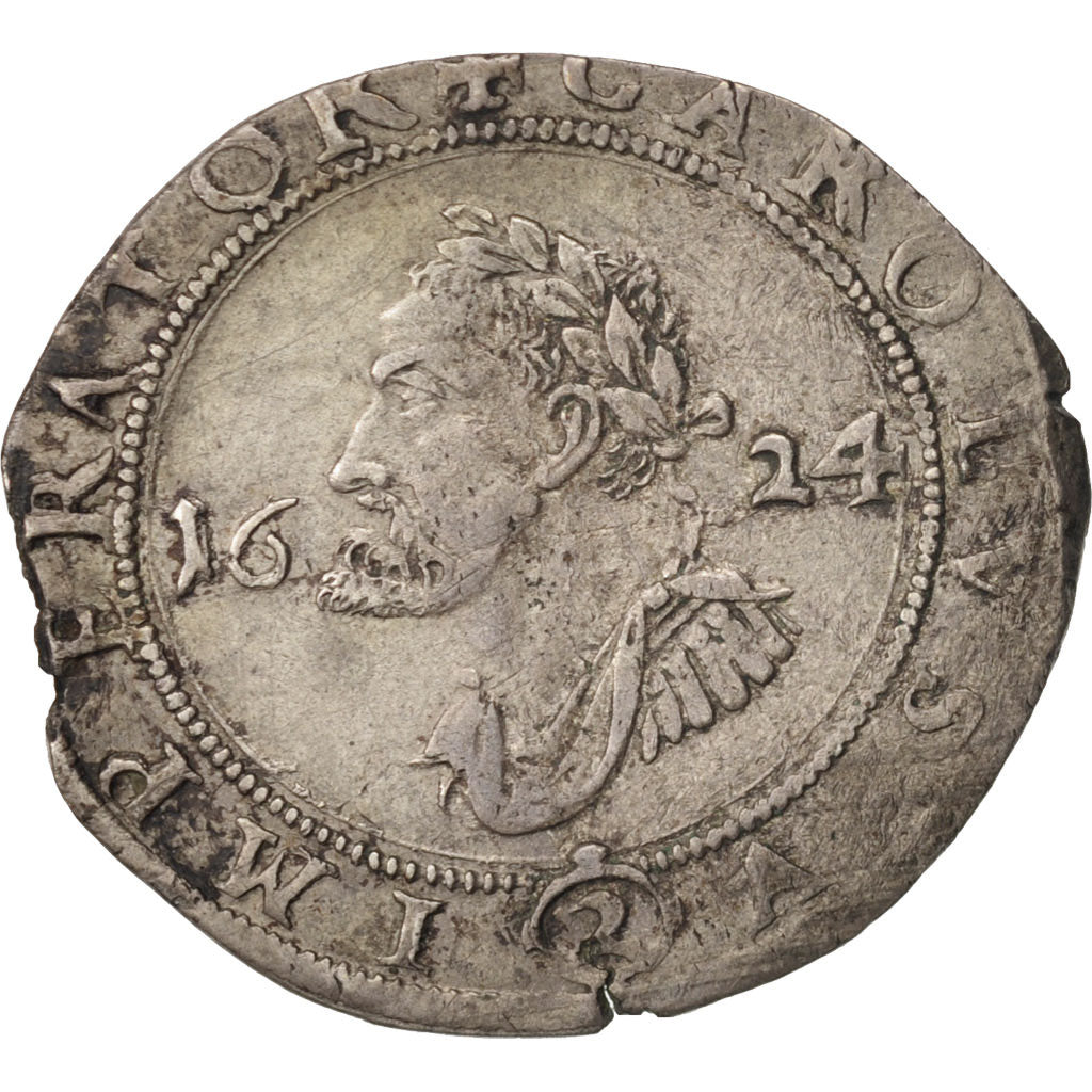 Coin, France, 1/4 Teston, 1624, Besançon, VF(30-35), Silver