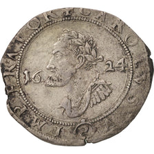 Moneda, Francia, 1/4 Teston, 1624, Besançon, BC+, Plata