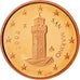 San Marino, Euro Cent, 2008, Rome, MS(65-70), Miedź platerowana stalą, KM:440