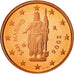 San Marino, 2 Euro Cent, 2008, STGL, Copper Plated Steel, KM:441